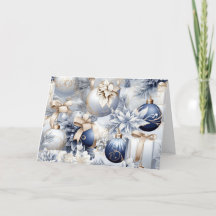 Flores Navideñas Vintage Azules