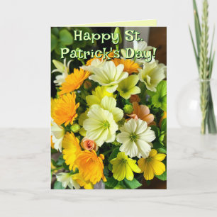 Tarjeta Festiva Flores para el Día de San Patricio