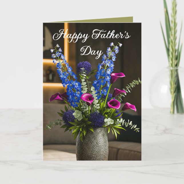 Tarjeta Festiva Flores Para Papá (1) (Anverso)