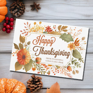 Tarjeta Festiva Flores personalizadas de otoño para Acción de Grac