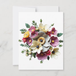 Tarjeta Festiva Flores Petit 3D