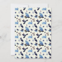 Flores Rabbit Monkey Blue White Vintage