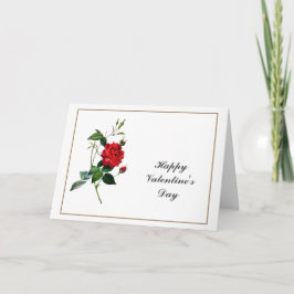 Tarjeta Festiva Flores rojas, Pierre Joseph Redouté