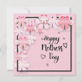 Tarjeta Festiva Flores rosadas día de las madres