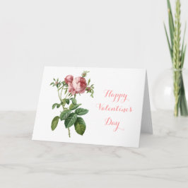 Tarjeta Festiva flores rosadas vintage felices día de San Valentín