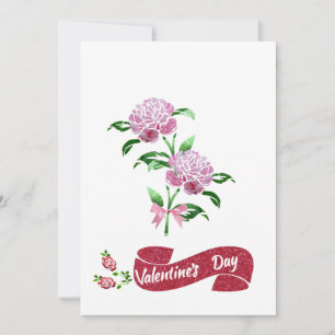 Tarjeta Festiva Flores rosas para el día de San Valentín