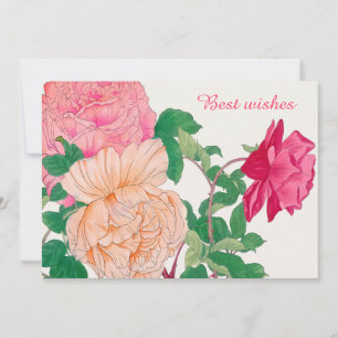 Tarjeta Festiva Flores Rosas rosadas y Naranjas pálidas son los me