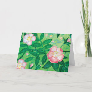 Tarjeta Festiva Flores rosas silvestres