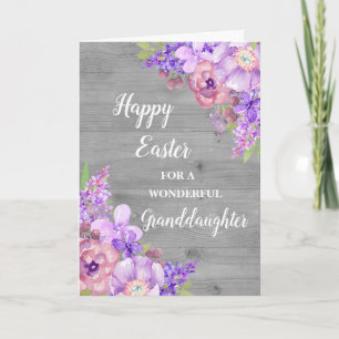 Tarjeta Festiva Flores rusas feliz nieta de Pascua