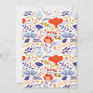 Tarjeta Festiva Flores salvajes de amapola de verano vintage