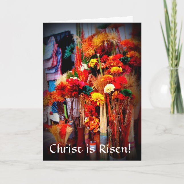 Tarjeta Festiva Flores secas - Vívidas fotos de los mercados (Anverso)