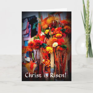 Tarjeta Festiva Flores secas - Vívidas fotos de los mercados