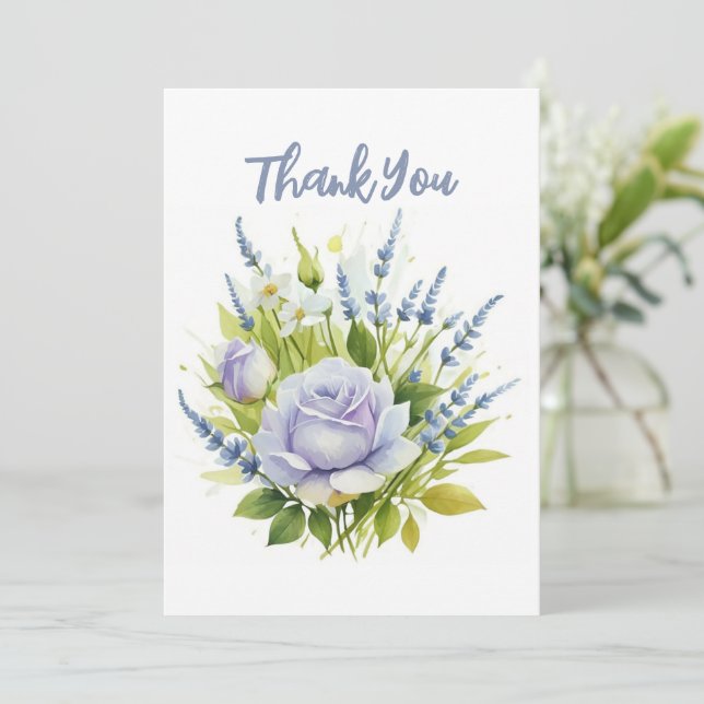 Tarjeta Festiva Flores silvestres de lavadora acuarela (Anverso de pie)