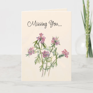 Tarjeta Festiva Flores silvestres rosadas de época Botánica