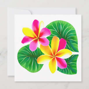 Tarjeta Festiva Flores tropicales de plumeria