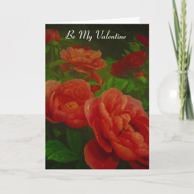Tarjeta Festiva flores valentinas (Anverso)