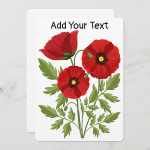Tarjeta Festiva Flores veraniegas alegres con adormidera