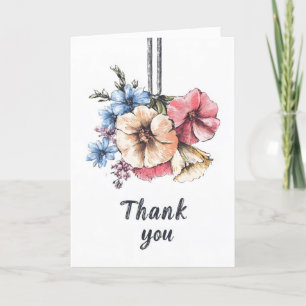 Tarjeta Festiva Flores Vintage Gracias