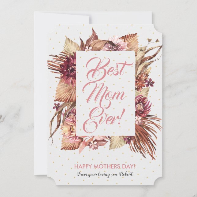 Tarjeta Festiva Flores y hojas de sabana (Anverso)