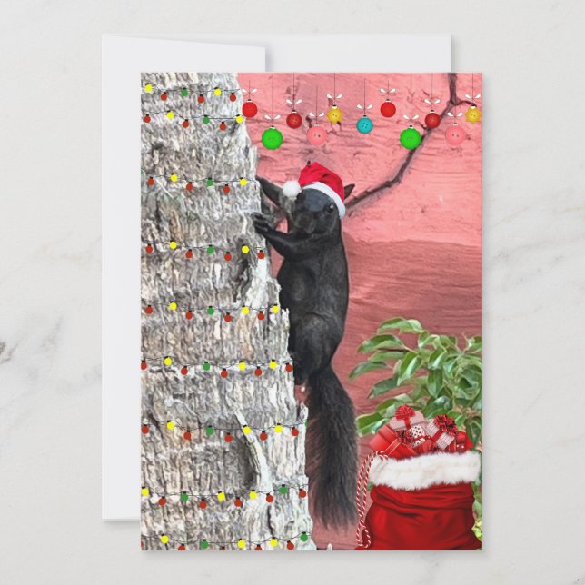 Tarjeta Festiva Florida Wildlife Christmas Flat Holiday Card (Anverso)