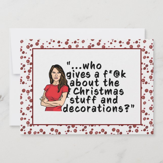 Tarjeta Festiva FLOTUS Melania Trump Funny Flat Navidades Card (Anverso)
