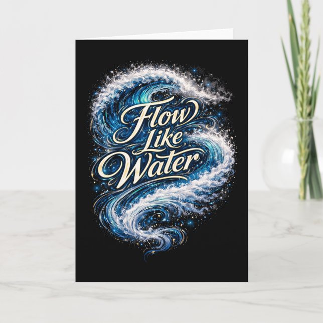 Tarjeta Festiva Flow Like Water (Anverso)