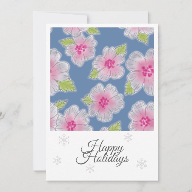 Tarjeta Festiva Flowance Elegance Happy Holidays Birthday Card (Anverso)
