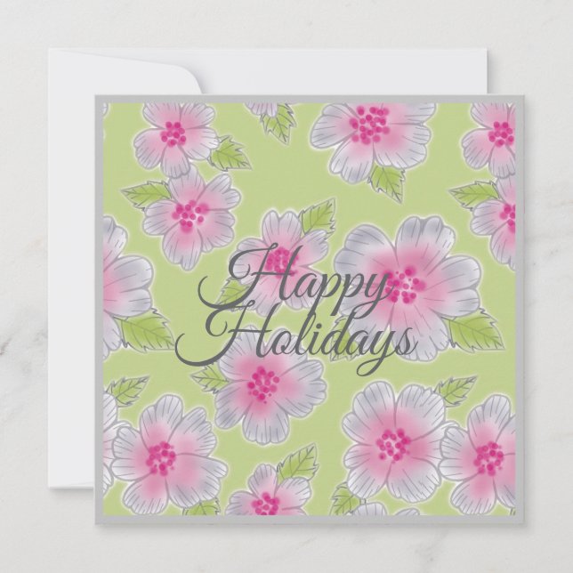 Tarjeta Festiva Flowance Elegance Happy Holidays Birthday Card (Anverso)