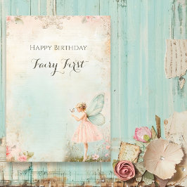 Tarjeta Festiva Flower fairy chica Cumpleaños