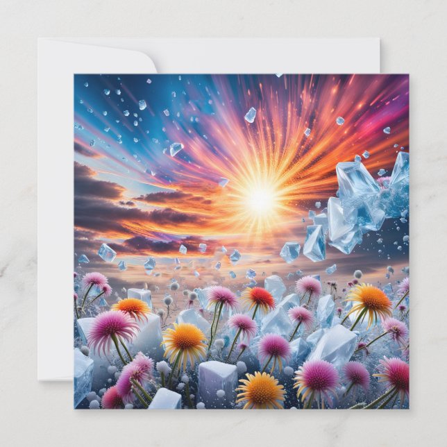 Tarjeta Festiva Flower Sunset (Anverso)