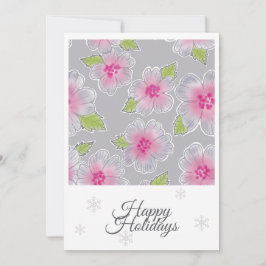 Tarjeta Festiva Flowers Elegance Happy Holidays Birthday Card