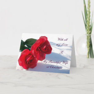 Tarjeta Festiva FLowers_on_Snow, mi esposa hermosa en el navidad…