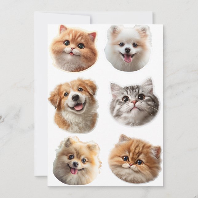 Tarjeta Festiva Fluffing Around (Anverso)