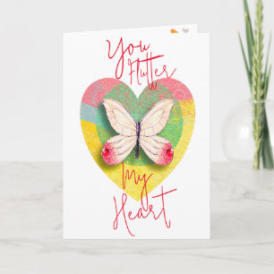 Tarjeta Festiva Flutter My Heart Valentine Day Card