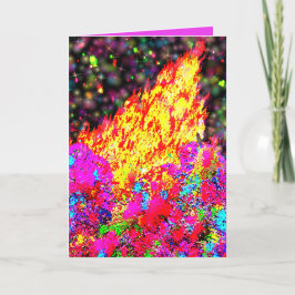 Tarjeta Festiva Fogata de Holi con pintura y chispas