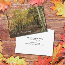 Tarjeta Festiva Foliage de Acción de Gracias de Otoño