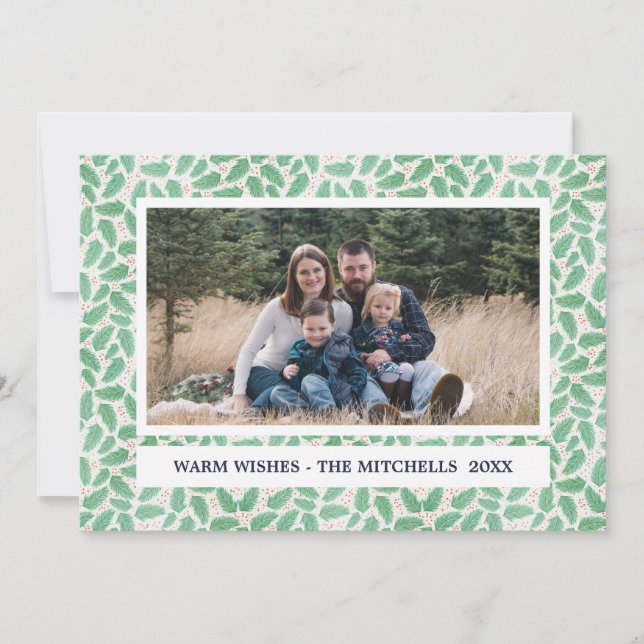Tarjeta Festiva Foliage de navidades | Foto de vacaciones en paisa (Anverso)