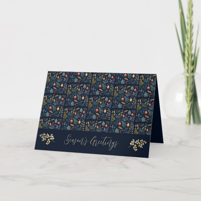 Tarjeta Festiva Foliage de vacaciones (Anverso)