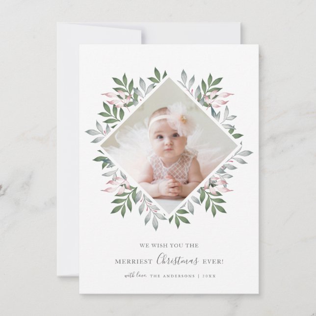 Tarjeta Festiva Foliage festivo de Navidades más valientes Wreath  (Anverso)