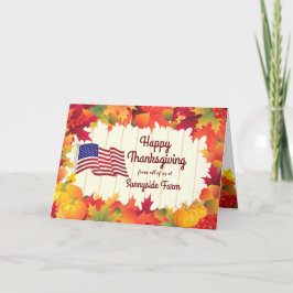 Tarjeta Festiva Foliage otoñal y Día de Acción de Gracias Cristian