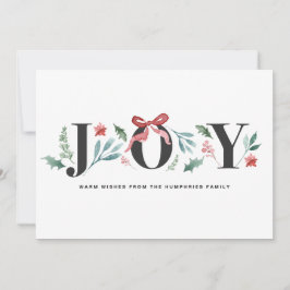 Tarjeta Festiva Foliage y Flores de vacaciones de color acuático J