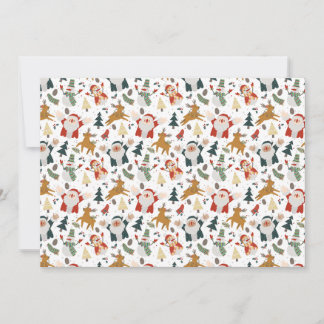 Tarjeta Festiva Folk Art Happy Christmas Character