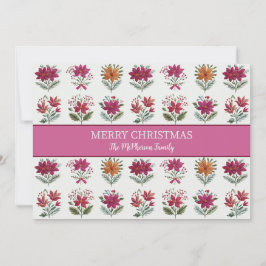 Tarjeta Festiva Folk Floral Christmas
