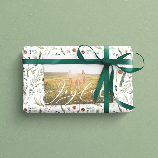 Tarjeta Festiva Follaje moderno mínimo 1 guión fotográfico elegant (Subido por el creador)