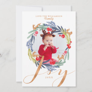 Tarjeta Festiva Folleto festivo de acuarela Wreath & Fox Photo