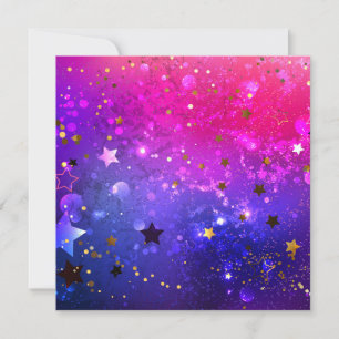 Tarjeta Festiva Fondo azul rosa brillante