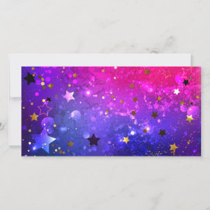 Tarjeta Festiva Fondo azul rosa brillante