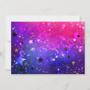 Tarjeta Festiva Fondo azul rosa brillante