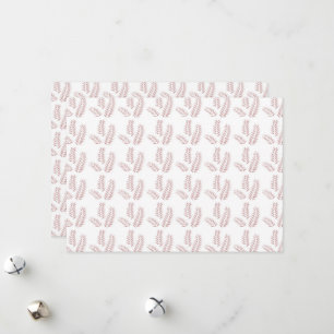 Tarjeta Festiva fondo blanco con hojas rosadas