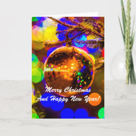 Tarjeta Festiva Fondo colorido de bolas para navidades